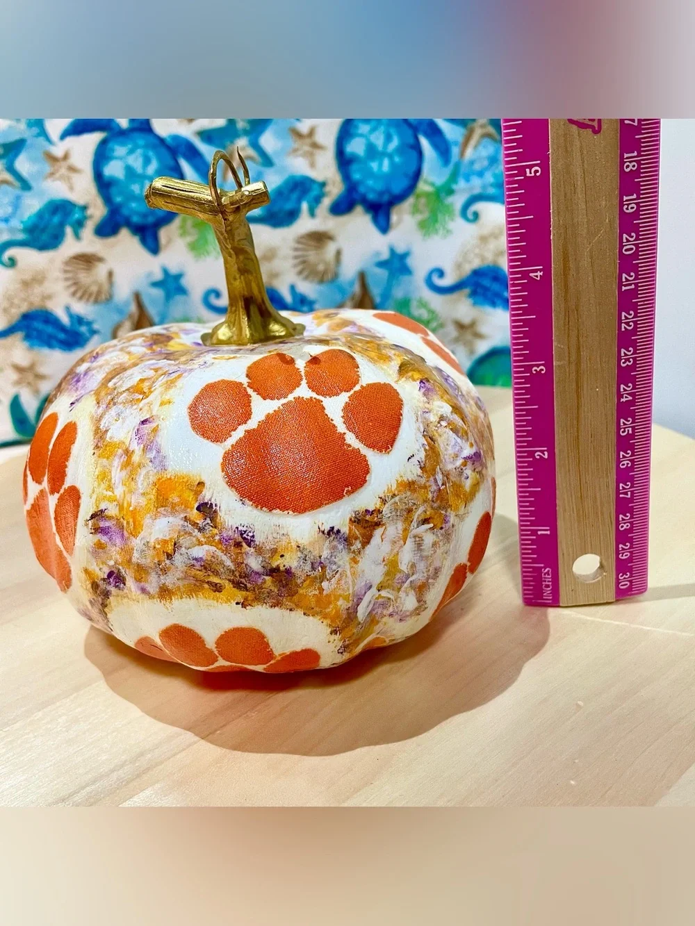 Clemson Themed Pumpkin